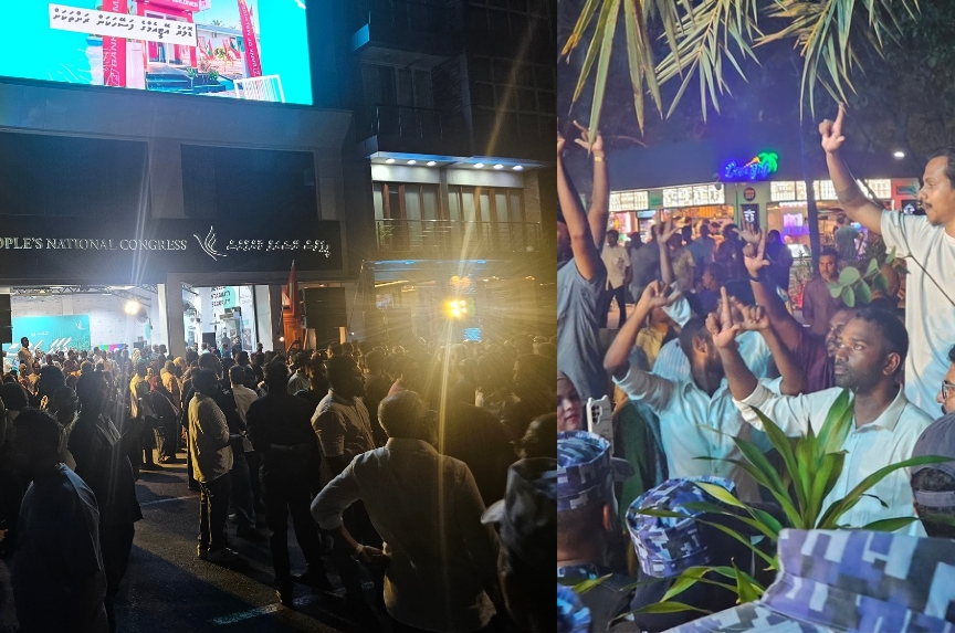 އާޓިފިޝަލް ބީޗް ކައިރީގައި ޕީއެންސީ އާއި އެމްޑީޕީއާއި ދެ ޕާޓީގެ ސަޕޯޓަރުންގެ މެދުގައި ބަހުގެ ހަމަލާތަކެއް ބަދަލުކޮށް މަސްލަހަތު ހޫނުވެއްޖެ